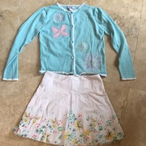 Girls skirt and cardigan